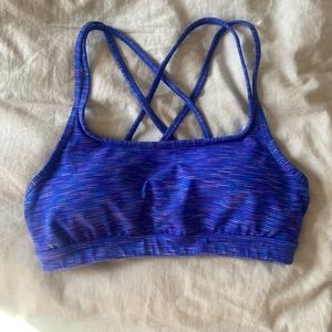 Athleta sports bra size small blue cross cross straps with pads Size Small